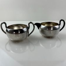 ASCO EPC Vintage Electro Plate Silver Sugar & Creamer Set With Handles picture