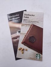 *RARE* Lot of 2 Starbucks Brochures Korea 2017 Cake Beverages Infographics  picture