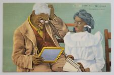 1940s Black Americana Grand Pap Embarrassed Illustrated Postcard picture