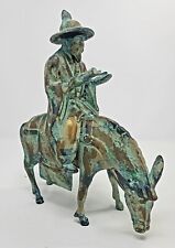 Wise Man Riding Donkey Reading Asian Style Bronze Sculpture Frederick Cooper picture