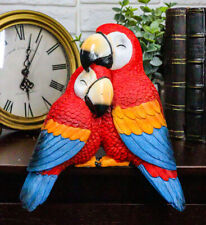 Ebros Tropical Red Scarlet Macaw Parrots Cuddling Shelf Sitter Figurine picture