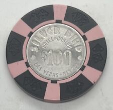 SILVER BIRD $100 Casino Chip - Las Vegas Nevada Spun Coin in Center 1976 picture