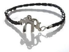 Chai Black Braided String Bracelet Lucky Charm Pendant karma Jewish soul Jewelry picture