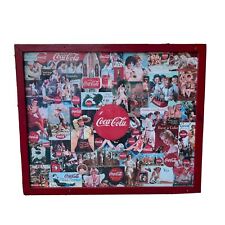 Vintage Framed Coca Cola Coke Jigsaw Puzzle Advertisement 45”x38” picture