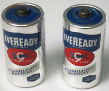 EVEREADY C-Cell Batteries Black Cat NINE 9 LIVES No 935 Silver Paper VINTAGE Two picture
