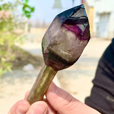 81G Natural Citrine purple Quartz Crystal Single-End Terminated Wand Healing picture