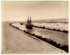 Egypt, Suez Canal, Curve Guirs, Photo. Vintage Hippolyte Arnoux Print, Tirag picture