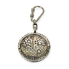 Jerusalem 3000 Key Chain Sterling Silver 925 Jewish Amulet Talisman Judaica 1995 picture