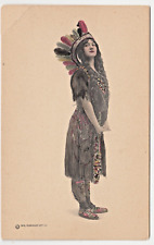 c1912 Parkinson Art Co. ~Woman in Traditional Native American Indian Garb~Tinted picture