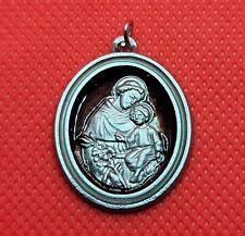 Vintage St.  Anthony Pray For Us Medal Silver Tone Italy picture