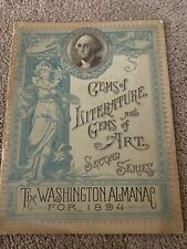 RARE VTG. 1894 Washington Life Almanac Gems of Literature and Art second series picture