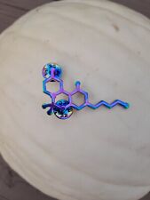 THC molecule rainbow ano plated enamel lapel hat pin weed bud stoners picture