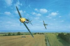 LOW LEVEL ENCOUNTER by Gerald Coulson signed by FOUR Luftwaffe & RAF Aces picture