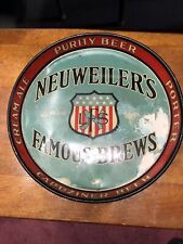 Vintage Neuweiler's Famous Brews Beer Tray  12” picture