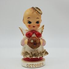 Vintage Kewpie Baby Angel Birthday October Arnart Halloween Pumpkin Figurine picture