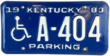 Kentucky 1983 Handicap Parking License Plate Vintage Man Cave Collector Decor picture