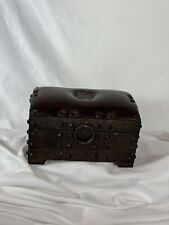 Vintage Small Treasure Chest Jewelery Presentation Box Made In Japan Wood 7”x4” picture