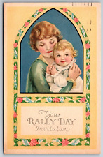 Rally Day Hagerstown Maryland 1926 Sunday School Mother Child Church Postcard picture