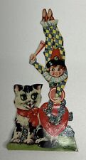 Vintage Mechanical Valentine's Day Card, To My Valentine, Cat & Circus Performer picture