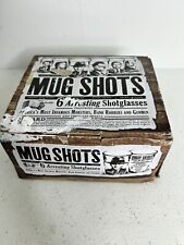 Mug Shots 5/6 Arresting Shotglasses Mobsters Robbers Gunmen Rap Sheets in Box picture