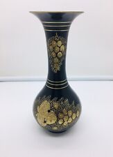 Vintage Solid Brass Vase With Etched Design picture