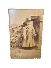 Antique Cabinet Card Photo Civil War Era Child Dressed As Soldier 6x4 Militaria picture