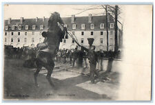 c1940's Cavalry To Read Horse Standing Trick Gray Vintage France Postcard picture