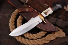 ELK STAG HORN  CUSTOM HANDMADE HUNTING DAGGER CAMPING BOWIE KNIFE ANTLER  COVER picture