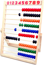 Wooden Counting Number Frame 10 Rows Abacus for Kids Learning Math (11-1/2-Inch) picture
