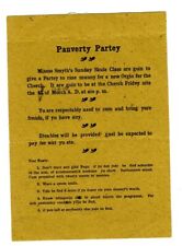 Pauverty Partey Invitation Berkeley California 1930's Funny Poverty Party picture
