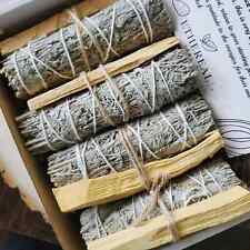 4'' Long Blue Sage Sticks With Palo Santo Smudge Kit In Gift Package Sage Bundle picture