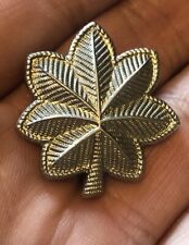 Post WWII WW2 US Army Silver Oak Leaf Military Insignia Pin Meyer Pin Back  picture