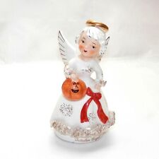 Vintage Ucagco Japan October Birthday ANGEL figurine Jack o' lantern Halloween picture