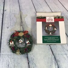 Vtg Hallmark Keepsake Little Frosty Friends 1990 Miniature Ornaments & Wreath picture