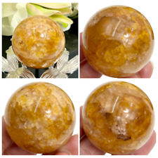 Golden Healer Quartz Sphere Healing Crystal Ball 123g 44mm picture