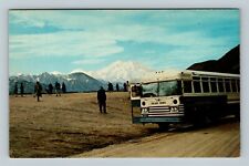 Mt. McKinley National Park Tundra Tour Bus Advertisement, Chrome Alaska Postcard picture