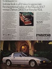 Vintage Print Ad 1980 Mazda RX-7 GS Silver Sports Car 2-Door **See Descr** picture