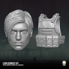 Resident Evil Leon Kennedy Raccoon Police custom head and vest for action figure picture