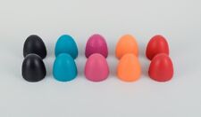 Verner Panton for MENU, ten egg cups in different colours, made of rubber. picture