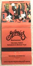 Vintage 30 Strike Matchbook Cover - Gloria’s Restaurant Texas Locations     D picture