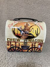Roy Rogers Dale Evans Collectible Lunch Box Tote Chow Wagon Metal picture