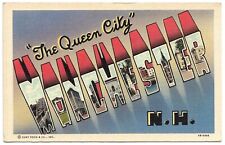 Manchester New Hampshire NH The Queen City Places of Interest Linen Postcard picture