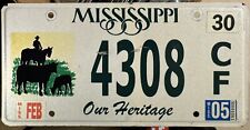 2005 Mississippi Our Heritage License Plate picture