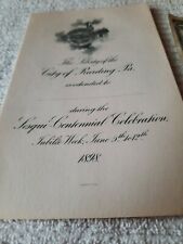 1898 engraved invitation READING, PA SESQUI-CENTENNIAL CELEBRATION Berks County  picture