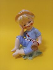 Vintage Enesco Little Boy Blue With Bugle Ceramic Figurine Japan 5.25” Tall picture