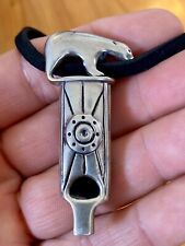 Northwest Coast Design Heavy Sterling Silver hand made Bear Whistle Pendant picture