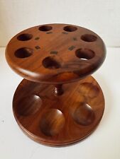 Solid American Walnut Pipe Rest 7 Day a Week Holder MCM Design EUC   J picture