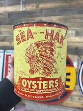 Vintage Sea sa-we Hak Oyster Tin Can Morattico VA Rappahannock Indian picture