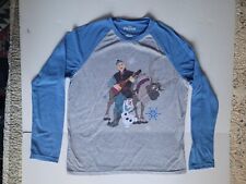 Disney Vintage Frozen Characters Long Sleeve T-shirt Medium Blue With Gray picture