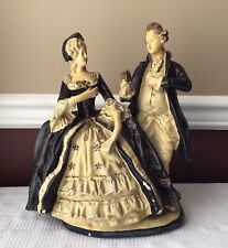 Antique XL Victorian Style Ceramic Figurine Of A Gentleman & Lady, 13 X 10 X 7” picture
